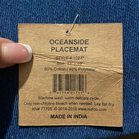 4~Oceanside Navy & White Tapestry Fabric 60%Cotton & 40%Polyester 13”x19” - Picture 6 of 6